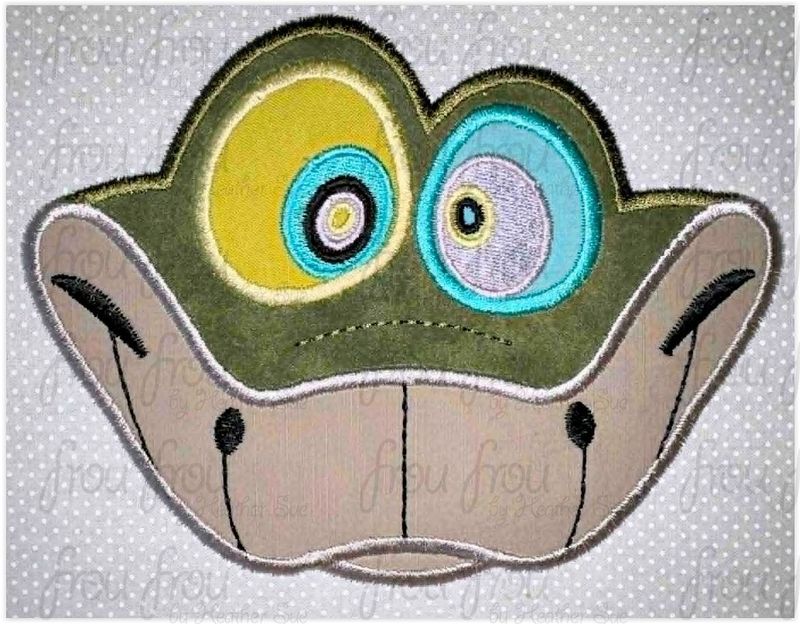 Kah Jungle Snake Head Machine Applique and Filled Embroidery Design, Multiple Sizes, including 2"-16"