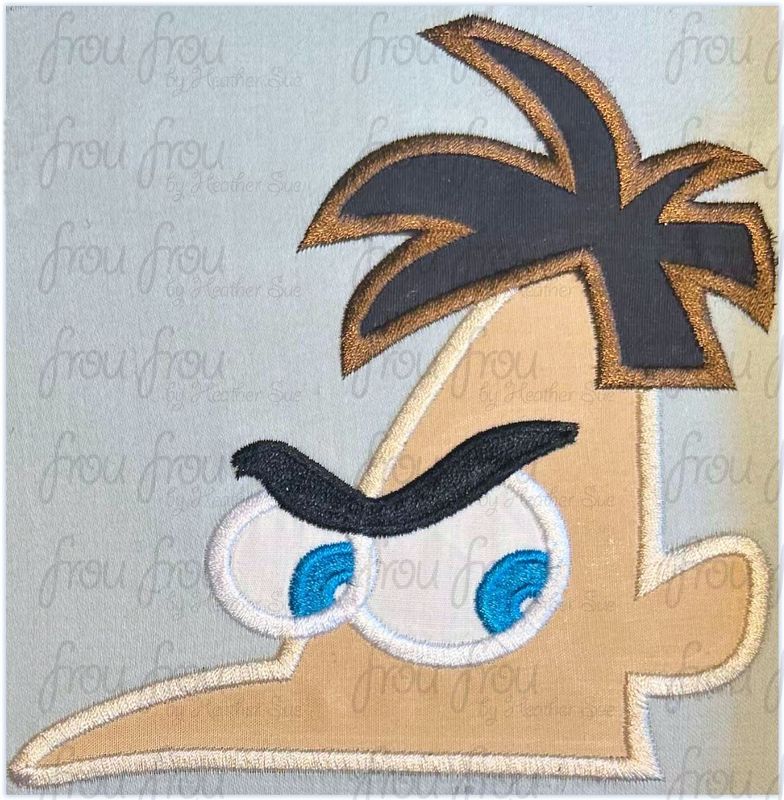 Dr Doofy Peeker Machine Applique and Filled Embroidery Design, Multiple Sizes, including 2"-16"
