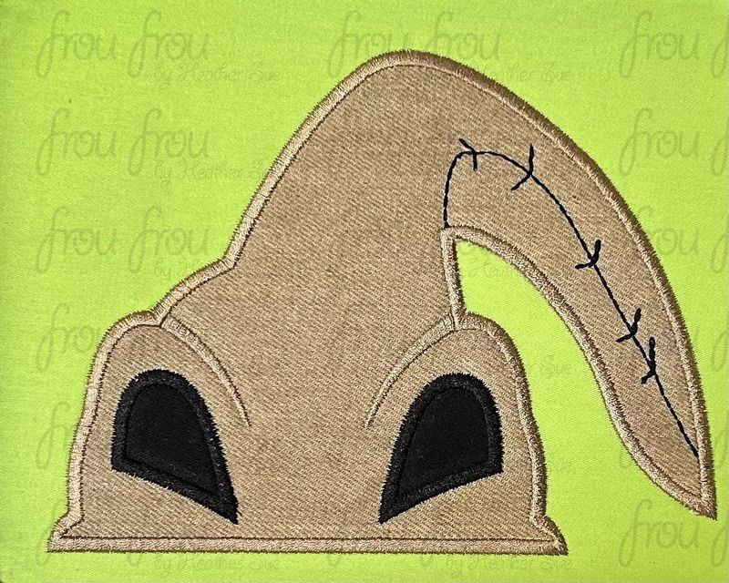 Boogieman NBC Peeker Machine Applique and Filled Embroidery Design, Multiple Sizes, including 2"-16" Boogeyman