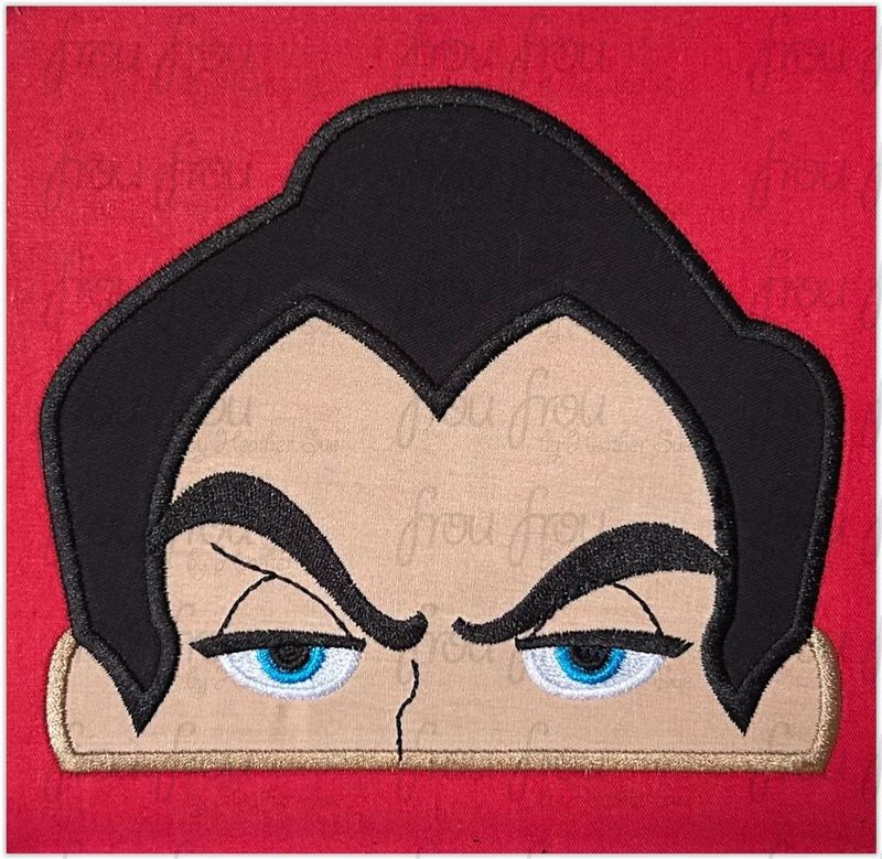 Gason Peeker Machine Applique and Filled Embroidery Design, Multiple Sizes, including 2"-16"