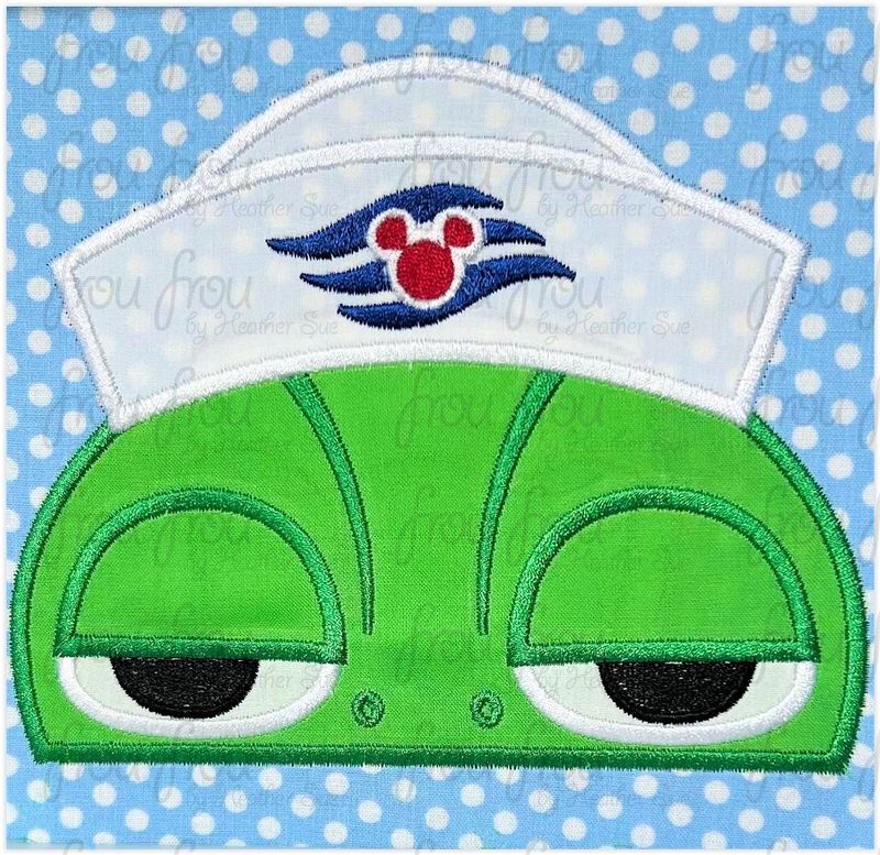 Sailor Paskal Chameleon Peeker Cruise Ship Machine  Applique and Filled Embroidery Design 2"-16"