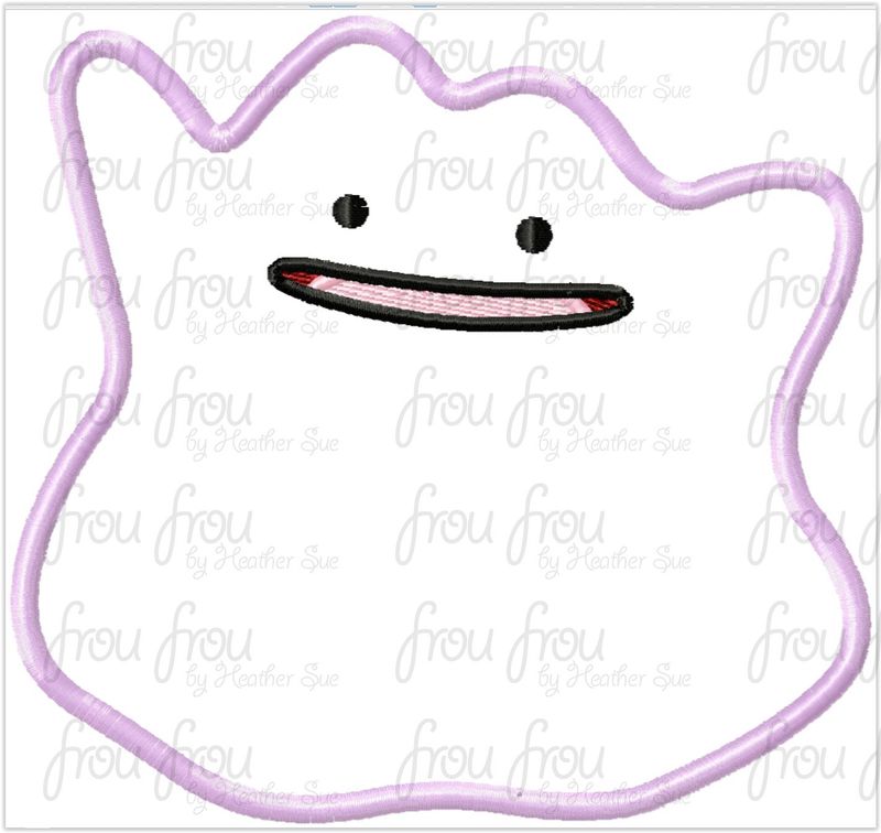 Diddo Poke Man Machine Applique and filled Embroidery Design 1"-16"