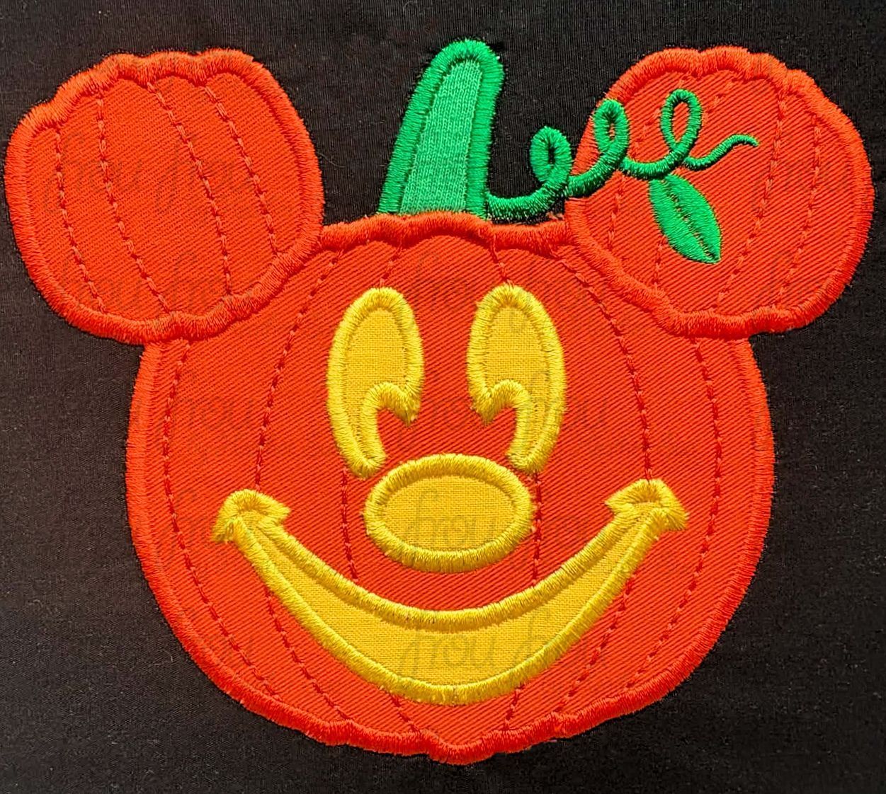 Pumpkin Mister Mouse Jack O Lantern Machine Applique and Filled Embroidery Design 2"-16"