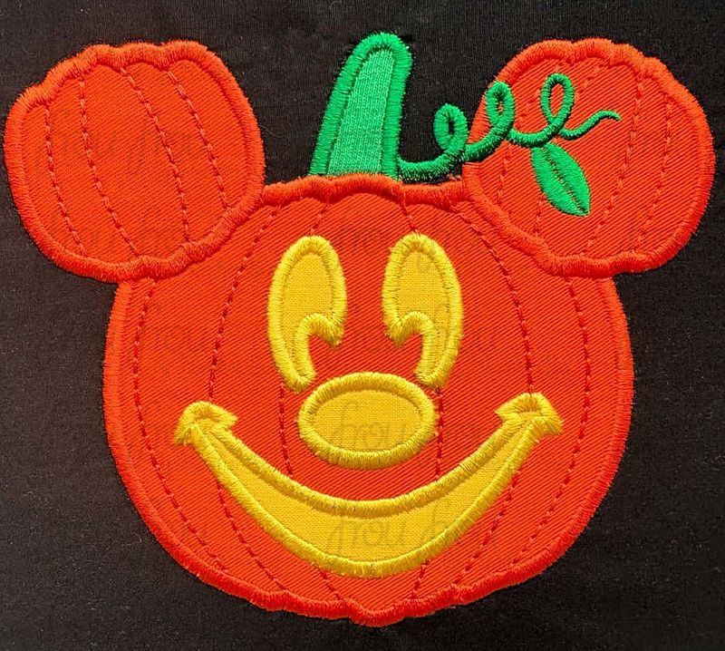 Pumpkin Mister Mouse Jack O Lantern Machine Applique and Filled Embroidery Design 2"-16"