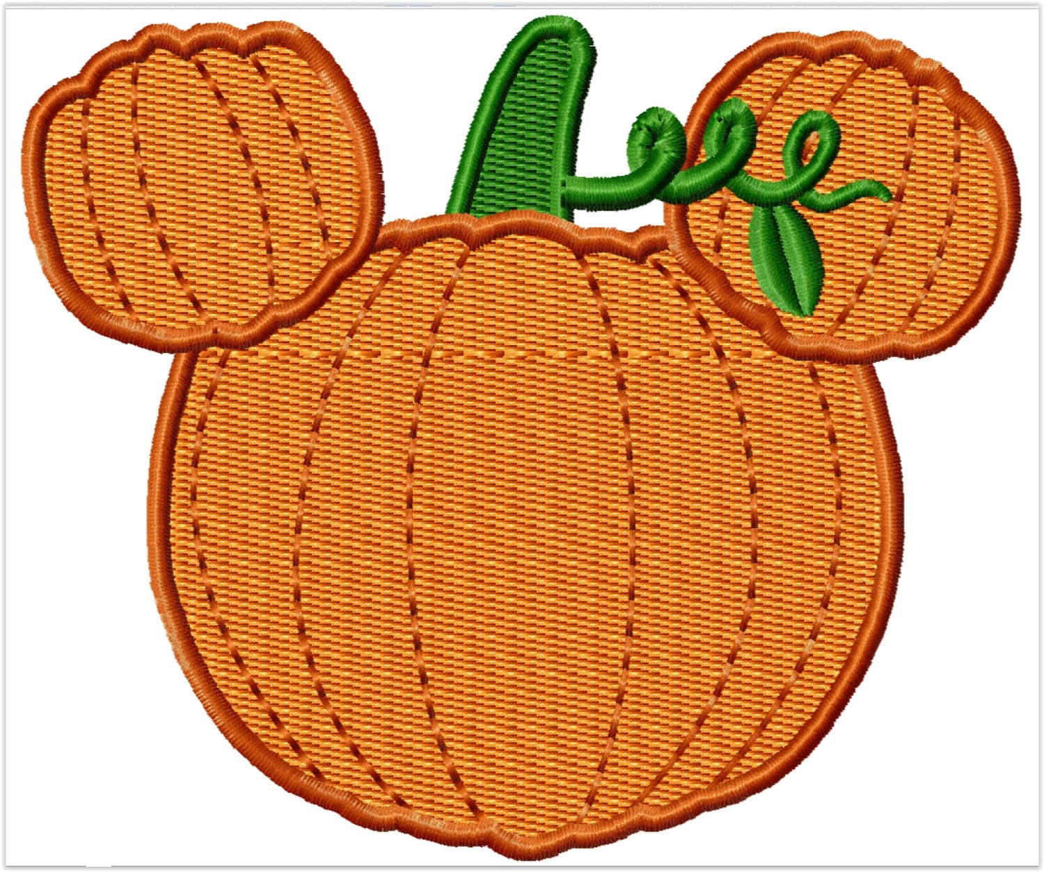 Pumpkin Mister Mouse No Face Machine Applique and Filled Embroidery Design 2"-16"