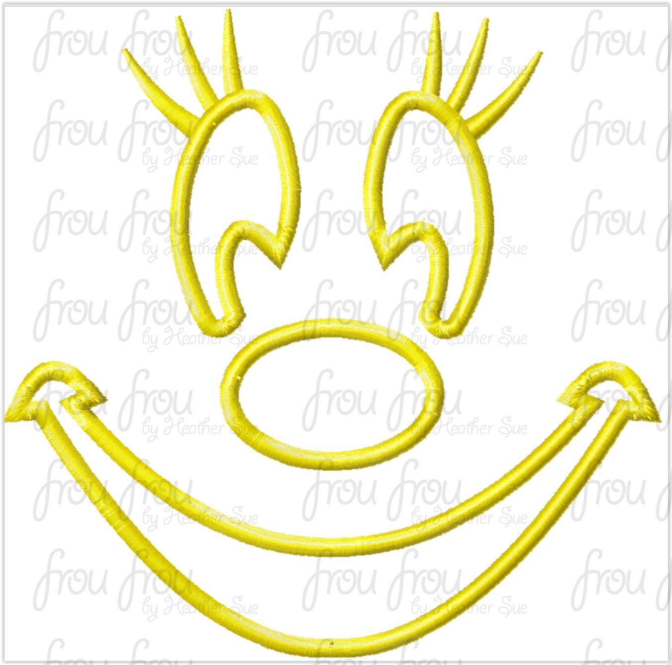 Pumpkin Mister and Miss Mouse just face Machine Applique and Filed Embroidery Design 1"-16" TWO Design SET