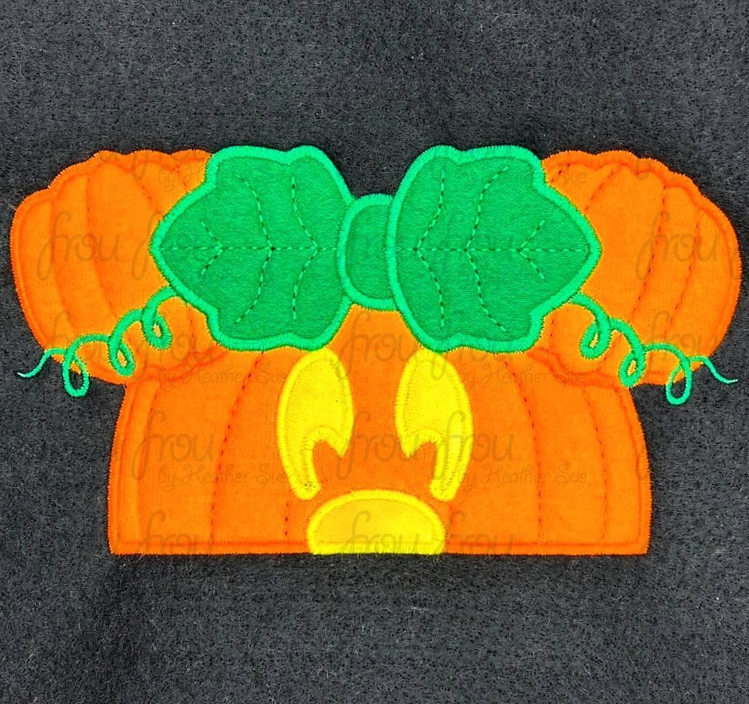 Pumpkin Miss Mouse Peeker Jack O Lantern Machine Applique and Filled Embroidery Design 2"-16"