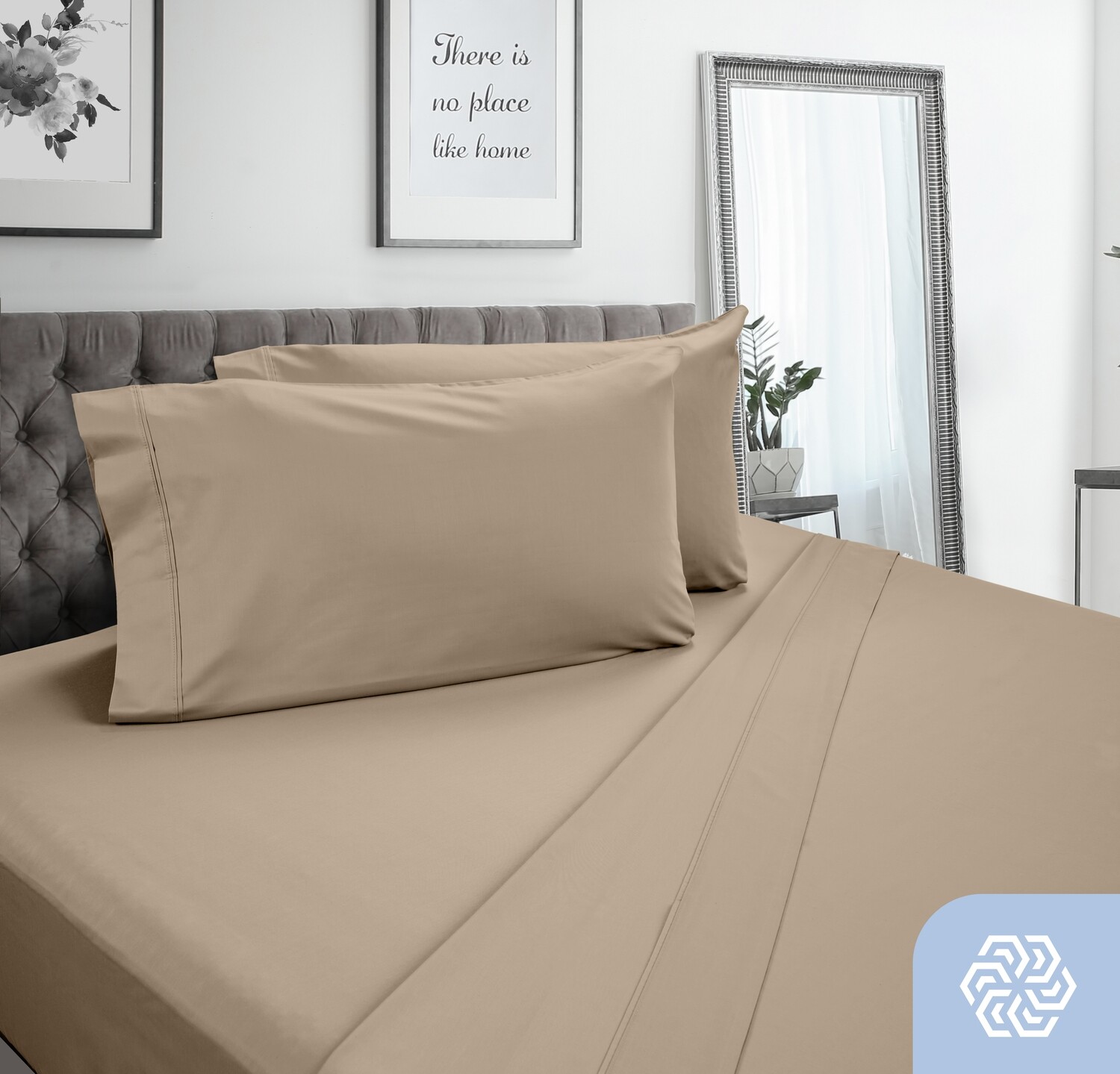 QUEEN PIMA COTTON TAUPE...High-Quality USA-Crafted Sheet...OPEN BOX SALE