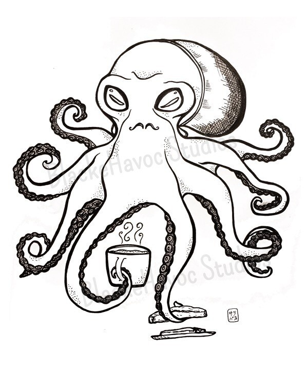 Oscar the Hipster Octopus Print