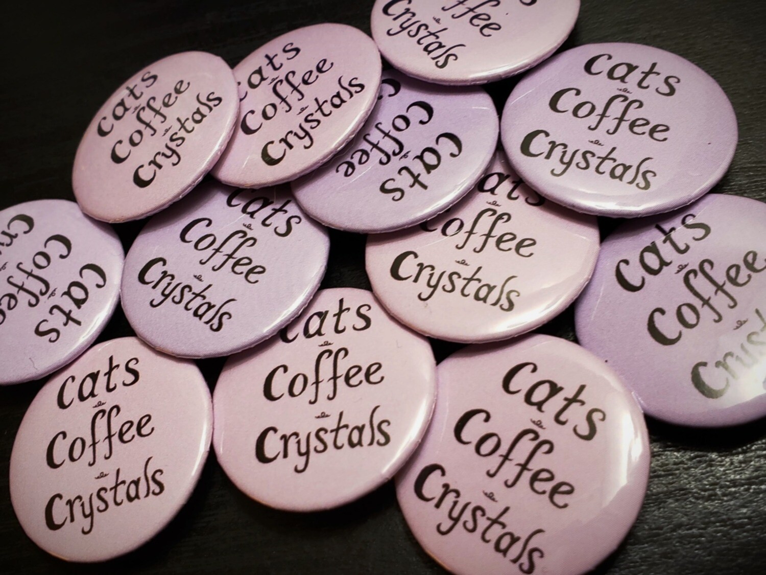 Cats Coffee Crystals Button