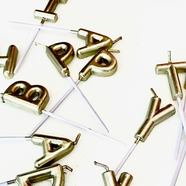 Metallic Happy Birthday Candles