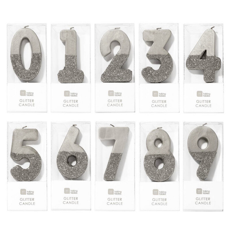 Glittery Number Candle