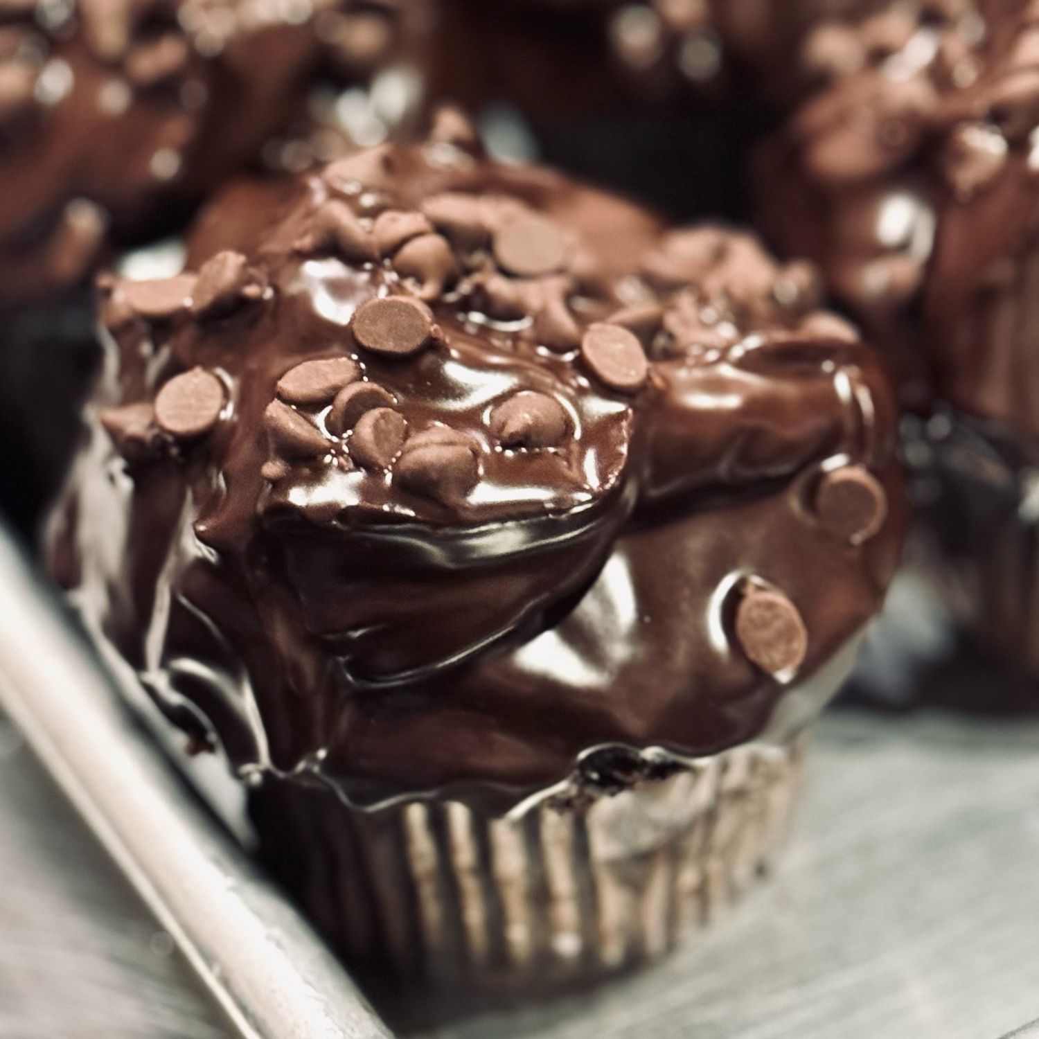 Caramel-filled Chocolate Pudding Cupcake