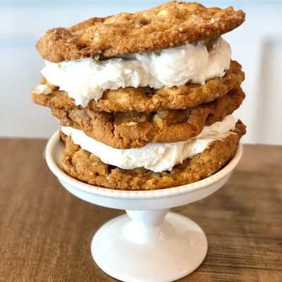 Salted Caramel White Chocolate Cookie Sandwich