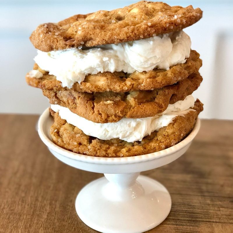 Salted Caramel White Chocolate Cookie Sandwich
