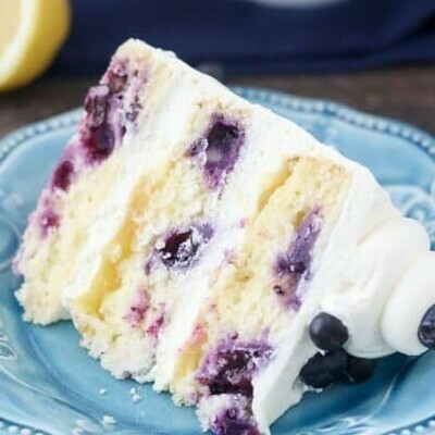 Slice Lemon Berry Mascarpone Cake Slice Lemon Berry Mascarpone Cake