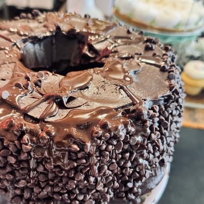 Big Slice Chocolate Chocolate Chip Pudding Cake