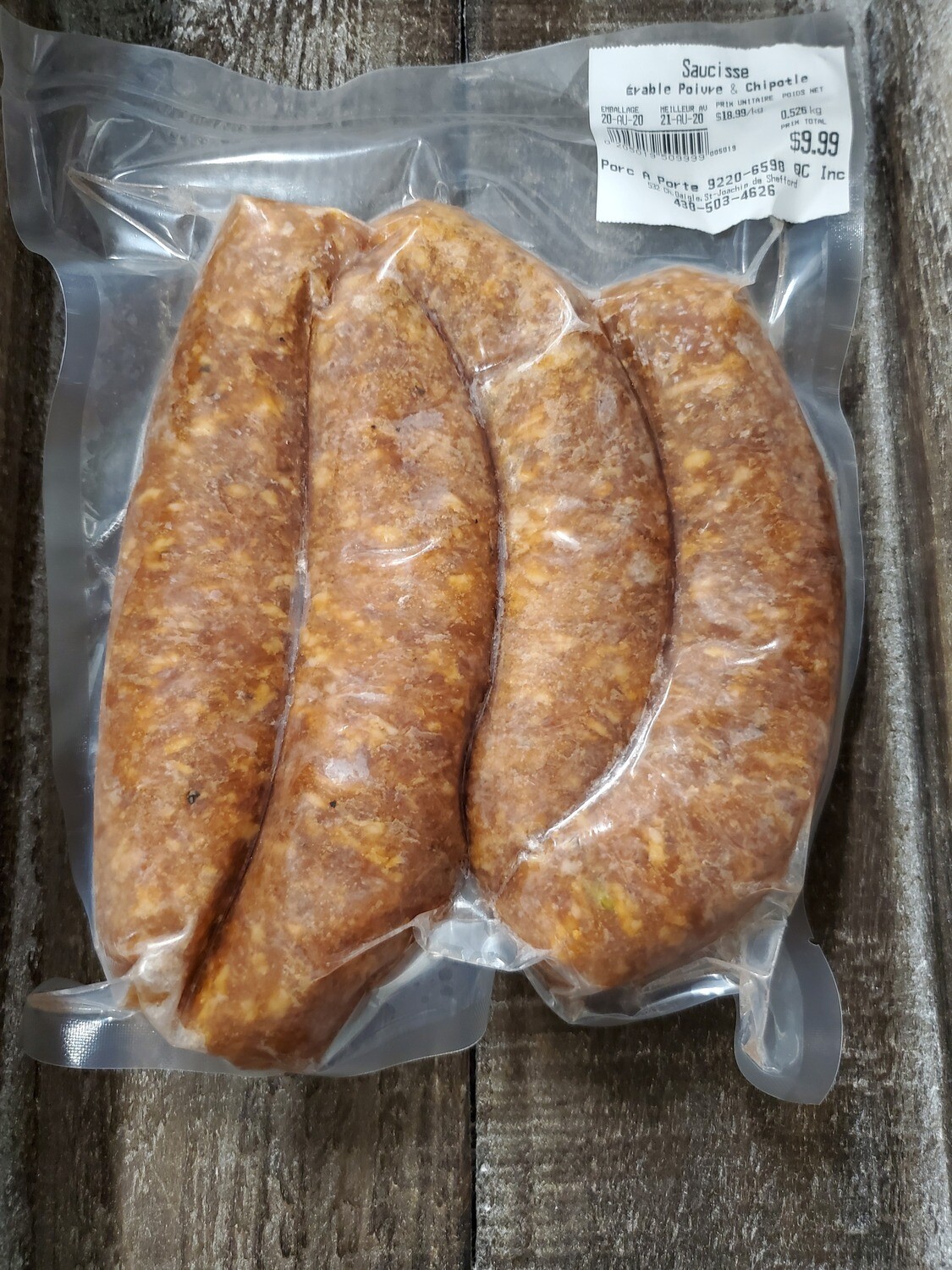 Porc-Saucisse Érable Poivre et Chipotle