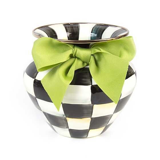 CC Enamel Large Vase - Green Bow