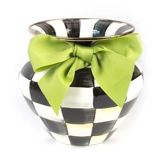 CC Enamel Vase - Green Bow