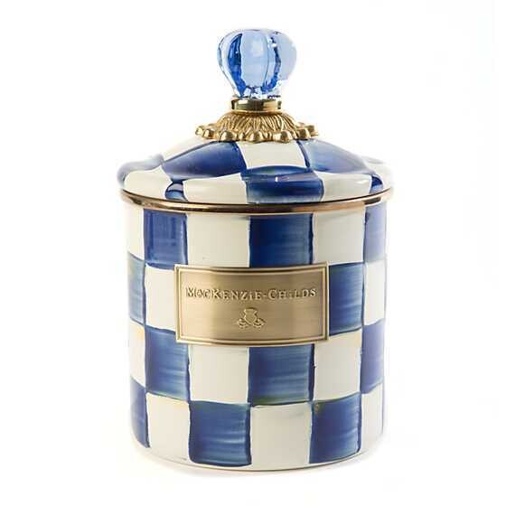 Royal Check Enamel Canister - Small