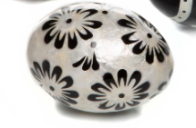 Black & White Style E Floral Capiz Egg