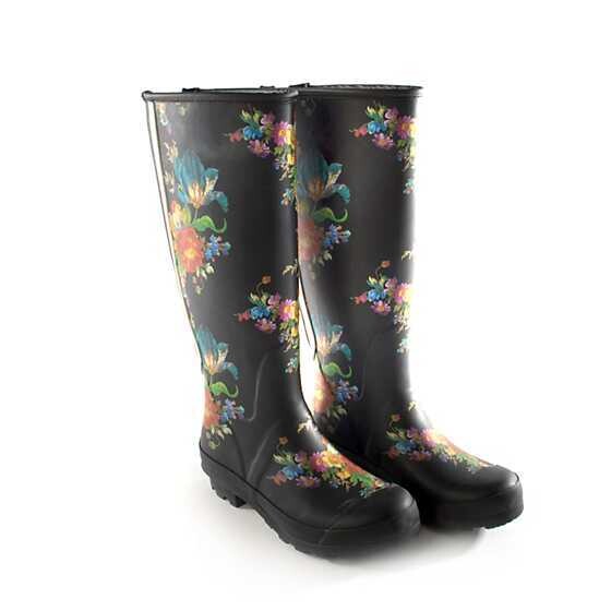 Flower Market Rain Boots - Size 9
