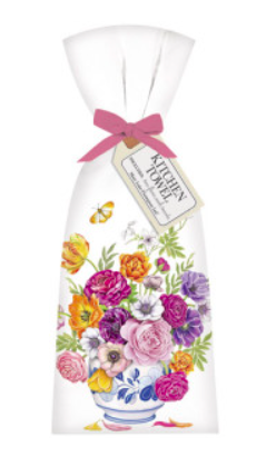 Floral Blue Vase Towel Set