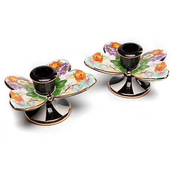 Flower Market Butterfly Candle Holders - Set of 2