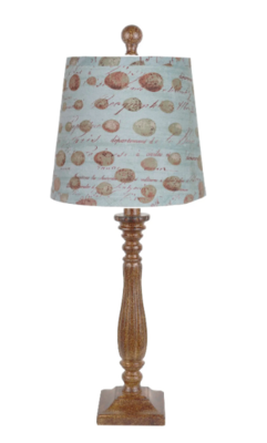 Brown Table Lamp w/ Speckled Eggs Shade