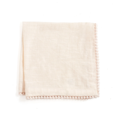 Cotton Lace Trimmed Napkin - Cream - Set of 4