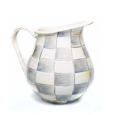 Sterling Check Enamel Pitcher