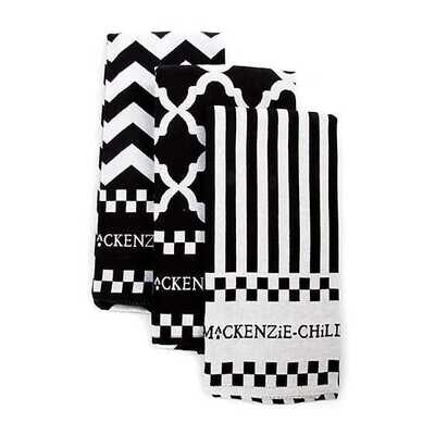 Black & White Zig Zag Dish Towels - Set of 3