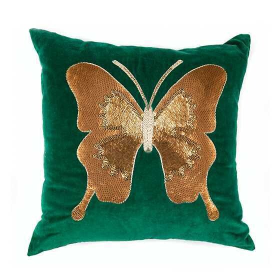 Emerald Butterly Pillow