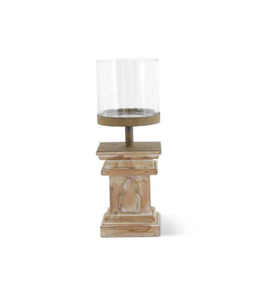 Column w/ Glass Candleholder - Small