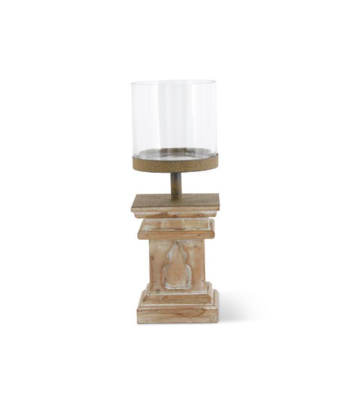 Column w/ Glass Candleholder - Small