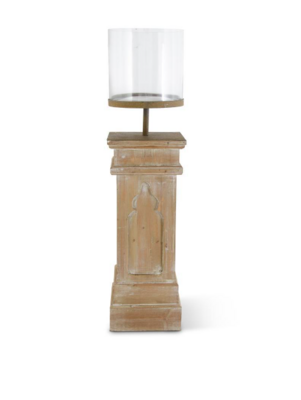 Column w/ Glass Candleholder - Large