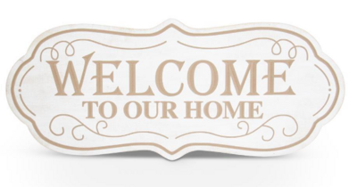 Wooden Oval Welcome to Our Home Wall Sign