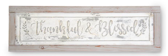 Wood Framed Sign - Thankful & Blessed