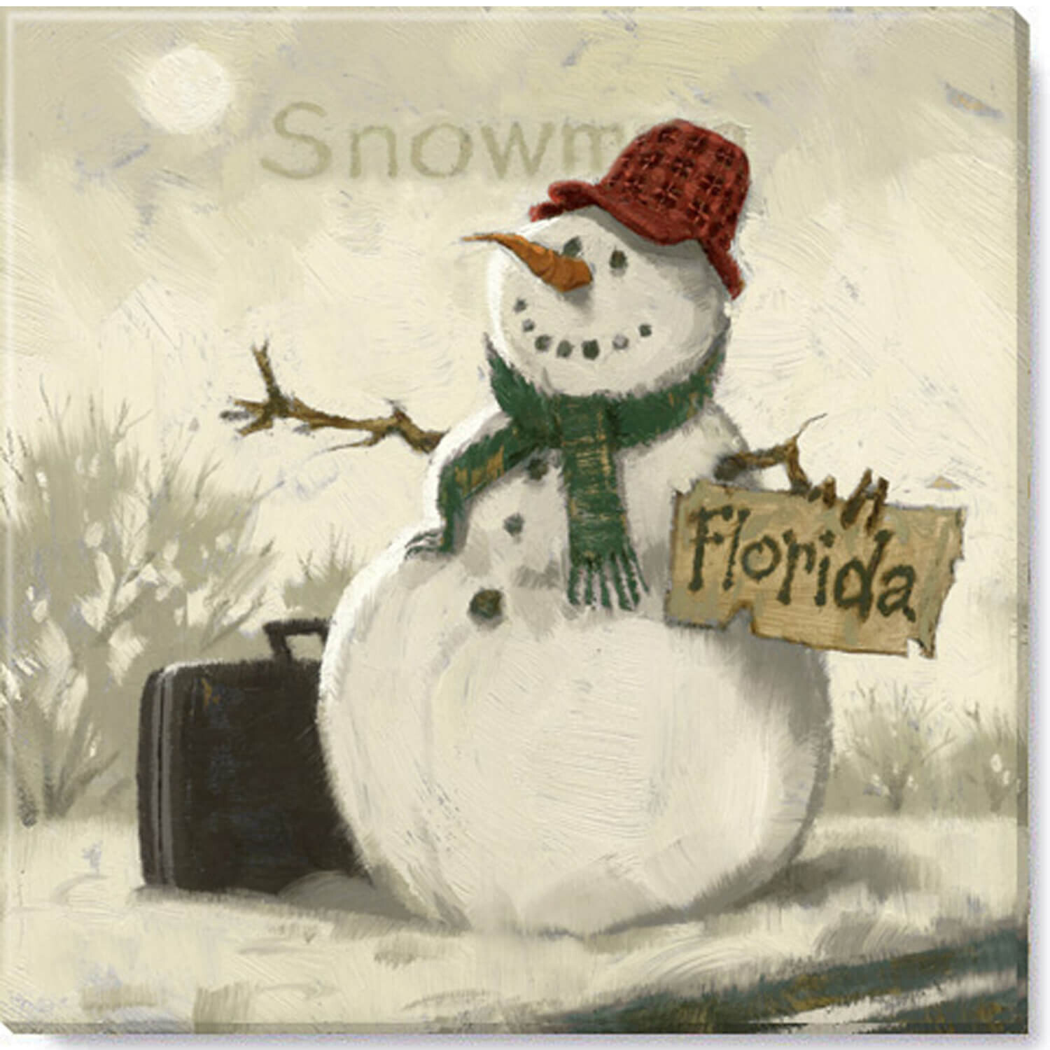 Snowman/Suitcase Giclee Wall Art