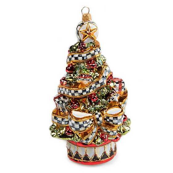 Glass Ornament - Courtly Ribbon Tree