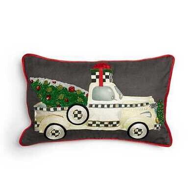 Farmhouse Holiday Truck Pillow
