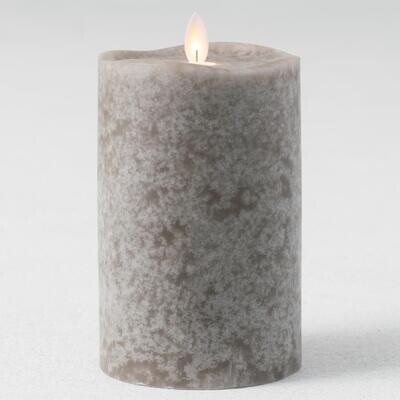 Mottled Candle Pillar - Gray