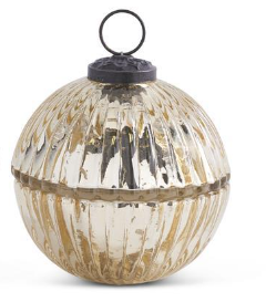 Gold/Mercury Small Ornament Candle - Winter Wood