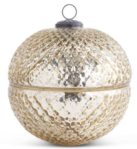 Gold/Mercury Large Ornament Candle - Cranberry Spice