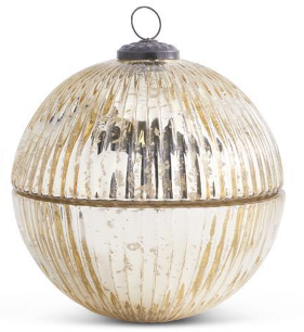 Gold/Mercury Large Ornament Candle - Winter Wood