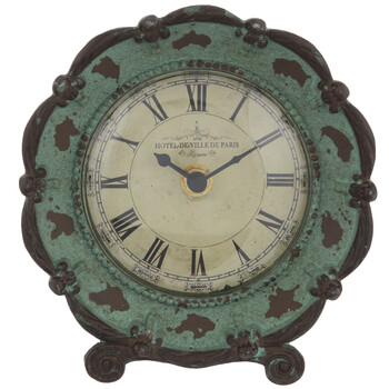Turquoise Distressed Metal Clock
