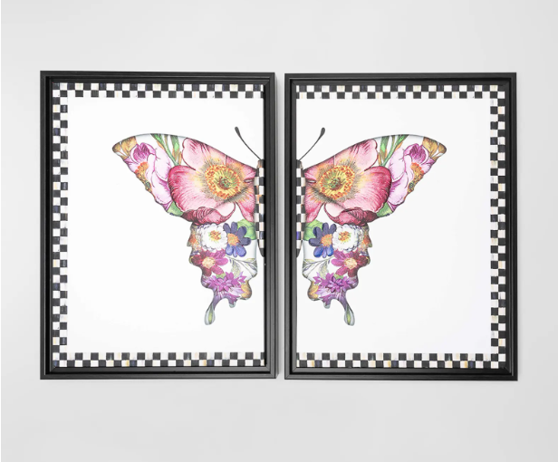 Flower Market Butterfly Wall Art- Set of 2