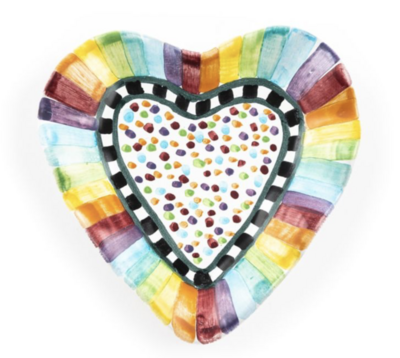 Rainbow Fluted Heart Plate