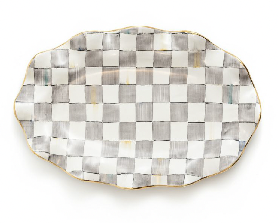 Sterling Check Ceramic Serving Platter